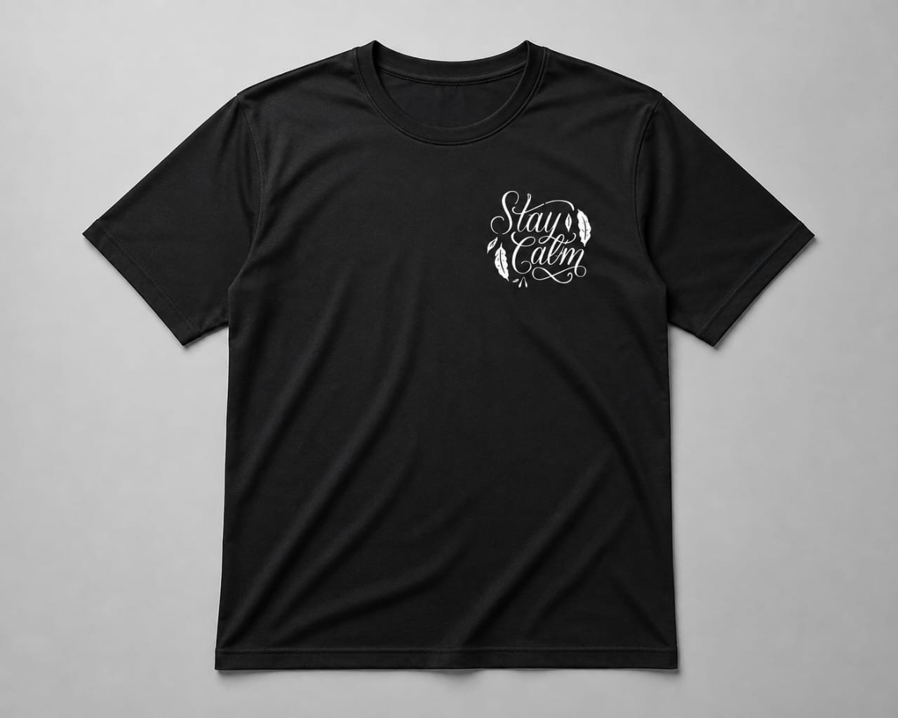 Stay Calm Graphic Black T-Shirt